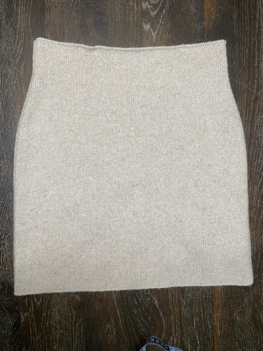 Krizia, Vintage Krizia Maglia Italy AlPaca Wool Stretch Ribbed Sweater Skirt Sz 42 Beige
