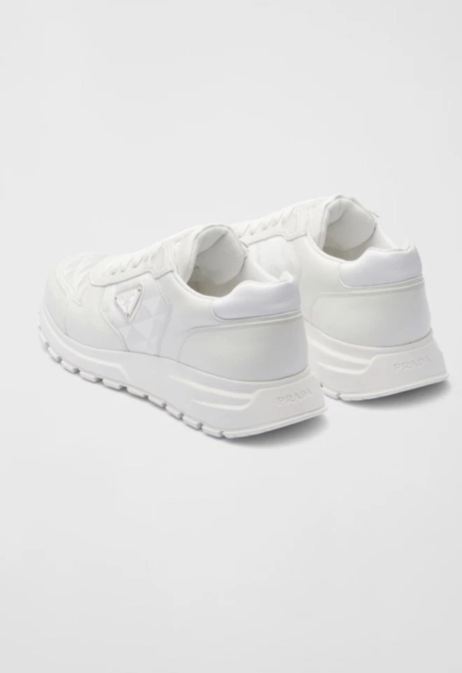 Zapatillas altas Prada de cuero blanco y Re-Nylon talla 11 Foto 3 de 4
