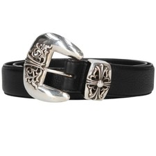 Chrome Hearts Size: 38 BLT 3PC 3PC Leather Belt Black Silver 037052 SJ02