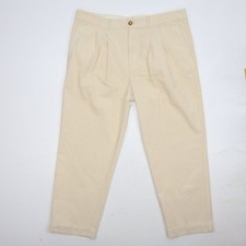 AYR Women's Cream Corduroy Jeans Pants Size 16 High Rise Pleated Stretch