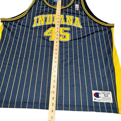 Indiana PacersNBAユニフォーム Champion L Vtg Champion Indiana Pacers Rik Smits Pinstripe Jersey Mens 52