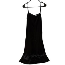 Everlane Midi Slip Dress Women's 10 Black Chic Quiet Luxury Old Money Classic