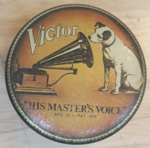 Vintage Victor RCA "His Master's Voice" Tin - Nipper the Dog Gramophone - USA
