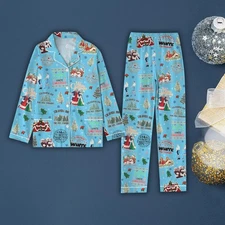 White Christmas Pajamas Set, Christmas Song Pjs, 90s Movie Pajamas