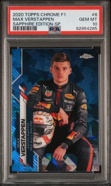 Max Verstappen 2020 TOPPS CHROME F1 SAPPHIRE EDITION-SP #6 PSA 10 GEM MT RC view 1