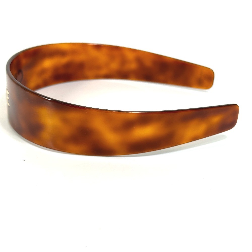 CELINE 46Y376CEA Logo headband Hair band head band acetate Brown