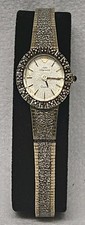 Vtg Jules Jurgensen  Womens Watch 14mm Silver Gold Tone Oval *Parts Repair READ*