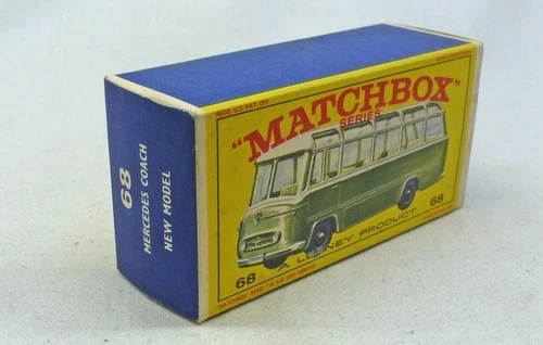 Lesney Matchbox MB68b Mercedes Coach ORIGINAL Empty E1 Type Box Green with "NEW"
