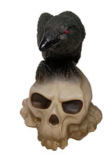 Raven on Skull Illuminated Halloween Prop Decor Decoration