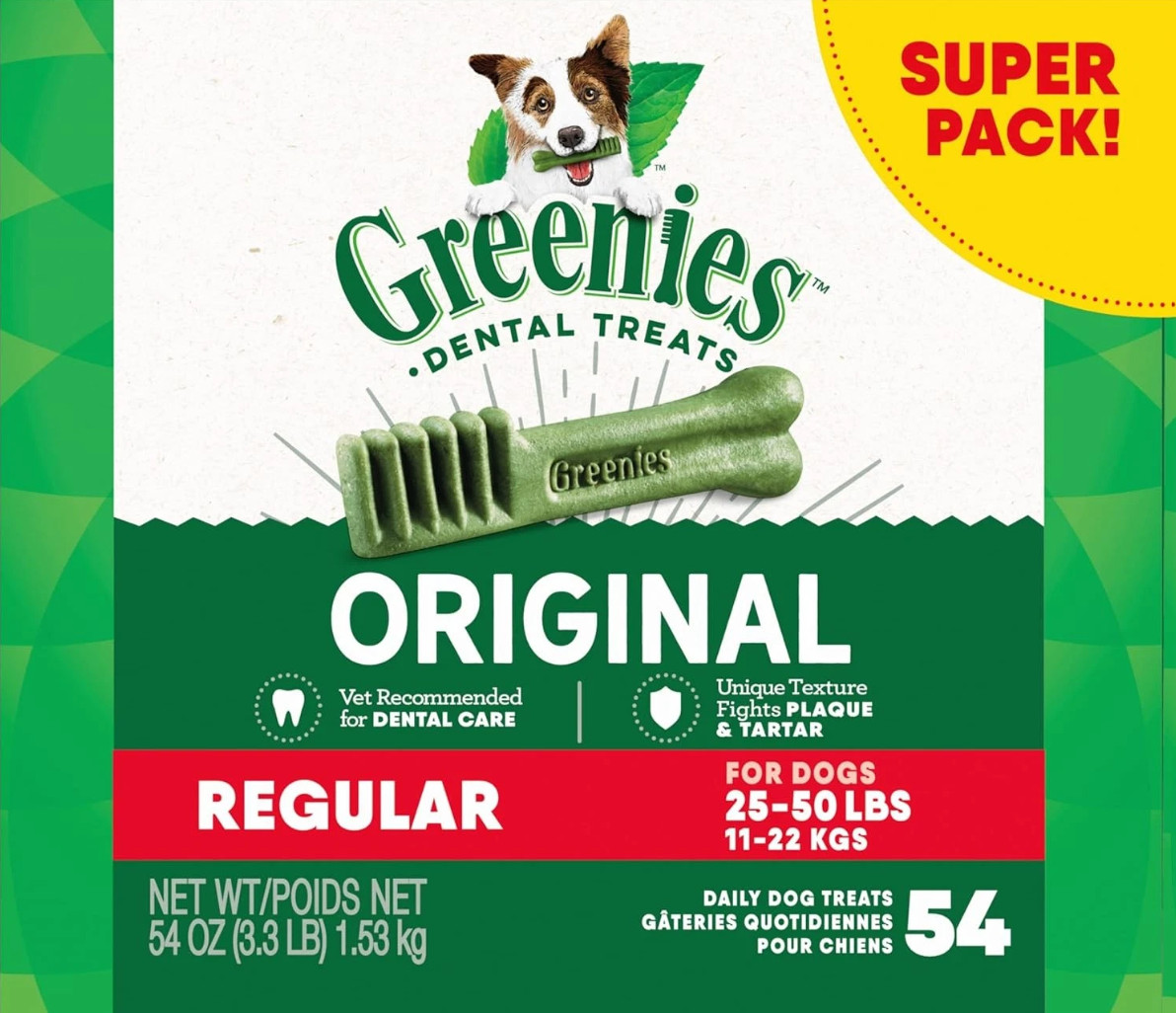 Greenies Original Dental Chews Regular - 54 Treats Free Ship