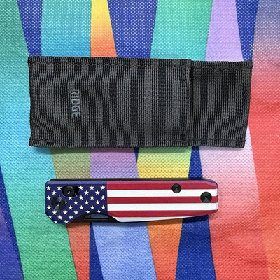 Ridge Everyday Folder Stars & Stripes Aluminum Handle SS Drop Point Plain