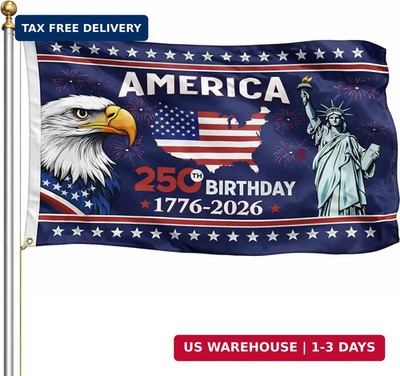 250th Anniversary Usa Flag 3x5 Ft - US 250th Anniversary Flags 1776-2026 with Tw