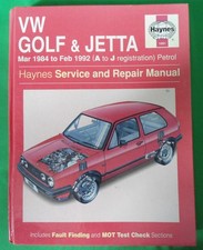Haynes Manual VW MK2 GOLF & JETTA GTI 16V DRIVER RYDER GL CL C VAN  1984-92