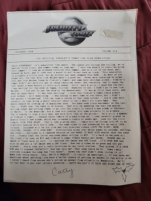 Frehleys Comet Fan Club Newsletter Vol 6 Oct 1988