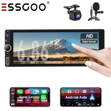 6.86" IPS Screen Single 1DIN Car Stereo Radio Carplay Android Auto FM +AHD&MIC