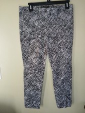 Banana Republic Sloan Size 6 Black White Work Dress Pants Pockets Cropped