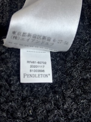 Pendleton Shetland Fisherman Wool Cable Knit Gray Sweater Mens