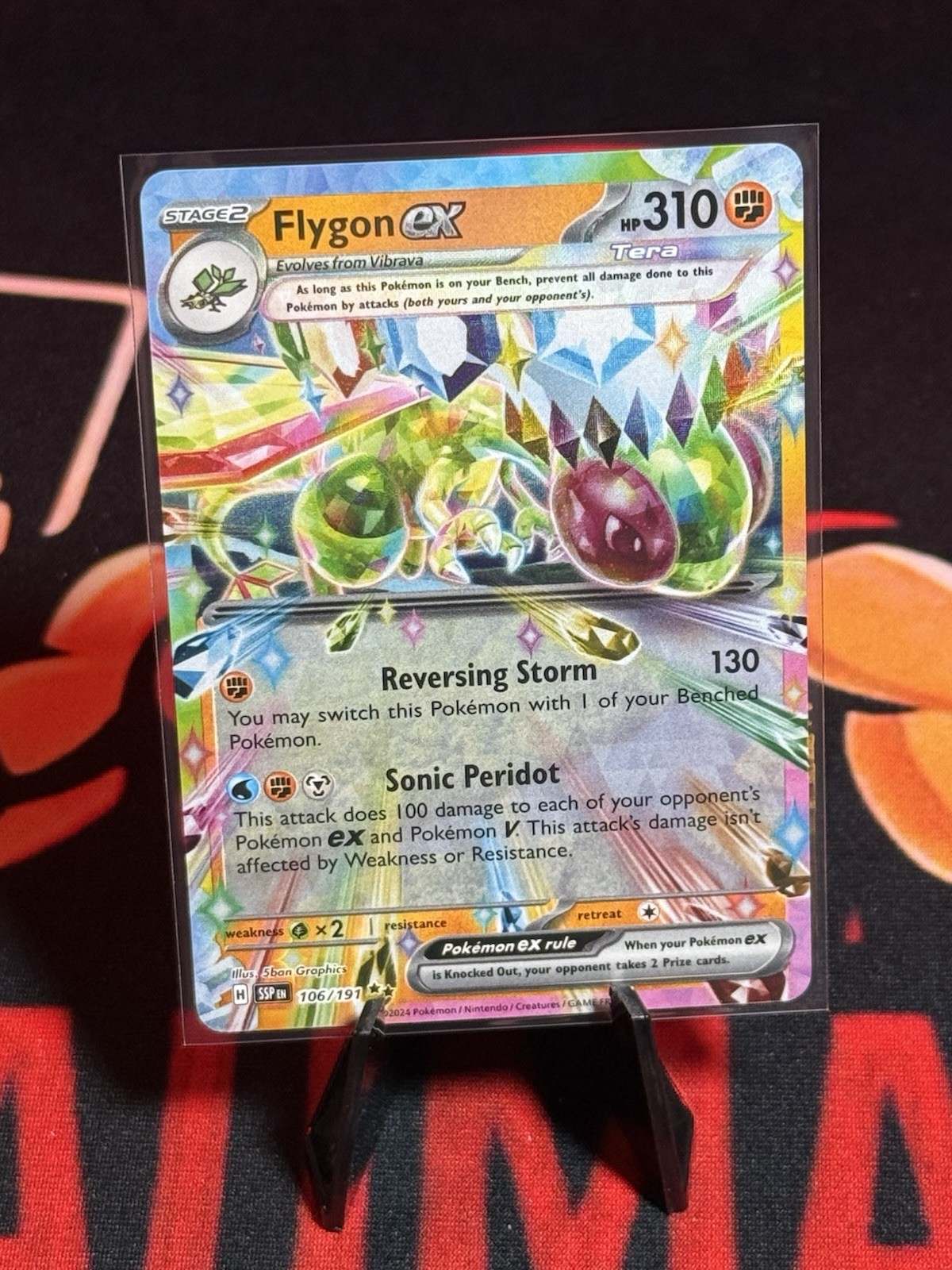 Pokemon TCG Flygon ex 106/191 SV08: Surging Sparks Double Rare Holo NM