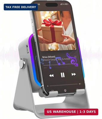 Gifts for Men Tech Gadgets Wireless Induction Speaker with Phone Stand, 5-in-1 B