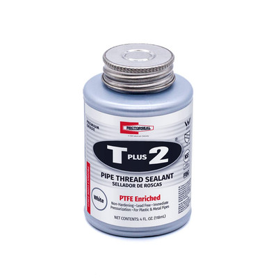 T plus 2 23631 Pipe Thread Sealant, Non-Hardening, PTFE Enriched, Plumbing, 1/4