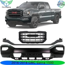 Front Bumper Paintable & Grille Assembly Kit For 2016-2018 GMC Sierra 1500