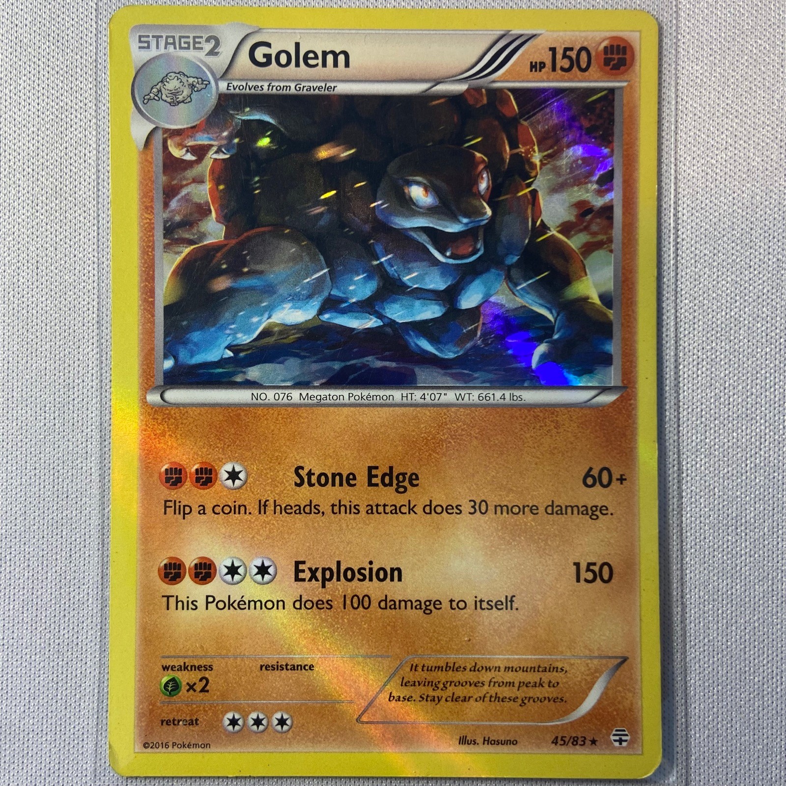 Golem 45/83 Holo Rare Generations Pokemon Lightly Played