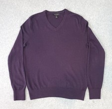 Banana Republic Sweater Mens Medium Purple Silk Cotton Cashmere V Neck Knit
