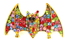 Betsey Johnson.  Frog Brooch multicolored cry...