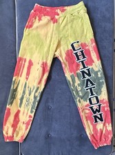 Chinatown Market Tie Dye Sweatpants Size Large Yellow Pockets