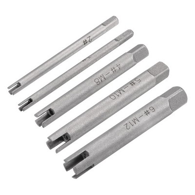 M5-M12 8-10#-1/2'' 3/4 Flutes Broken Stripped Screw Thread Tap Remover 5pcs