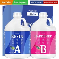 Epoxy Resin 1 Gallon - Crystal Clear Epoxy Resin Kit - Self-Leveling, High-Gl...