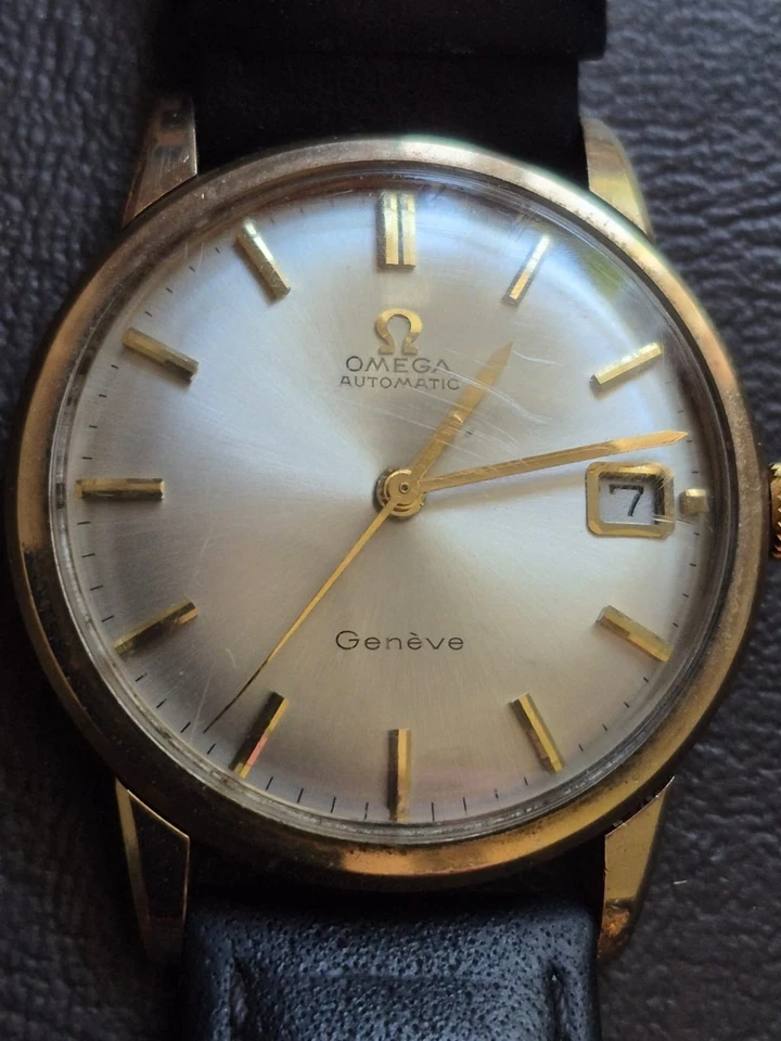OMEGA Genève Automatic Gold Plated Dress Watch Silver Sunburst Dial Date - Image 1 of 1