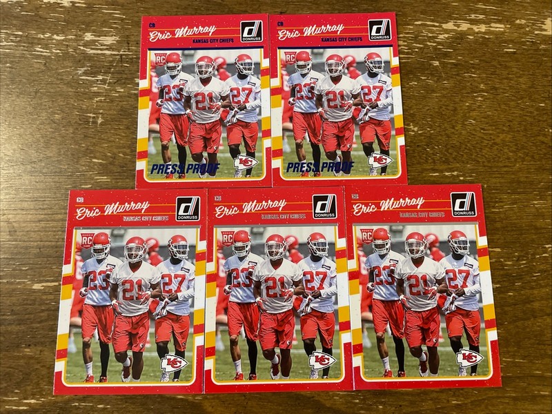 (5) Eric Murray 2016 Donruss Press Proof Blue Combined Ship Rookie Lot #316