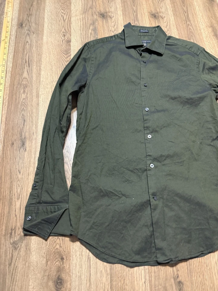 Banana Republic Shirt, Men's Medium, 15-15.5, Green Long Sleeve Button Up - Image 3 of 4