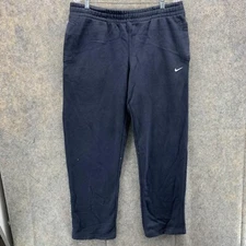 Nike Sweatpants Men Medium Fleece Blue Navy Jogger Pants Swoosh Athletic