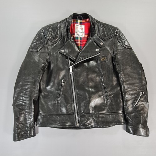 Aviakit Lewis Leathers Mens Leather Jacket Black 38 Biker Motorcycle Tartan Line