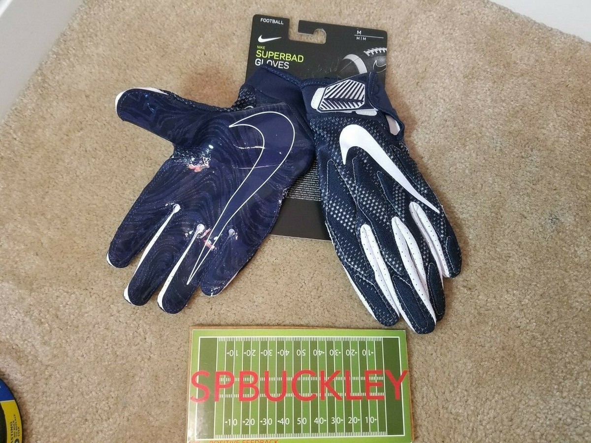 Nike Superbad Football Receiver Gloves Adult Navy White Size