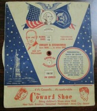 VINTAGE 1952 Presidents Of The USA Info Wheel CALCULATOR Coward Shoe Advertising