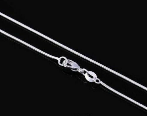 Rectangular Clear CZ Pendant 925 Sterling Silver Rhodium Plated Snake Chain 20" - Picture 3 of 4