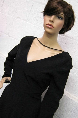 Armani Dress | Vintage Giorgio Armani Le Collezioni Black Crepe Dress Size 10/12 - Picture 3 of 6