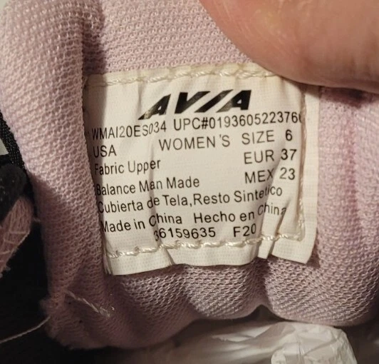 Avia Black Pink Memory Foam Faux Leather Women's Style WMAI20ES034 US 6 EUR 37 - Image 4 of 4