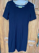 Anthropologie Maeve Dress Navy Blue Textured Summer Vacation Cruise Small EUC