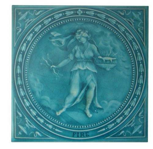 Britischer Jugendstil Vintage Keramikfliese seltene Reproduktion Majolika europäisch UK - Bild 2 von 24