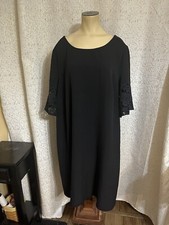 Lane Bryant Womens Black Dress with Lace Sleeves, Knee Length, Size 18/20 D1