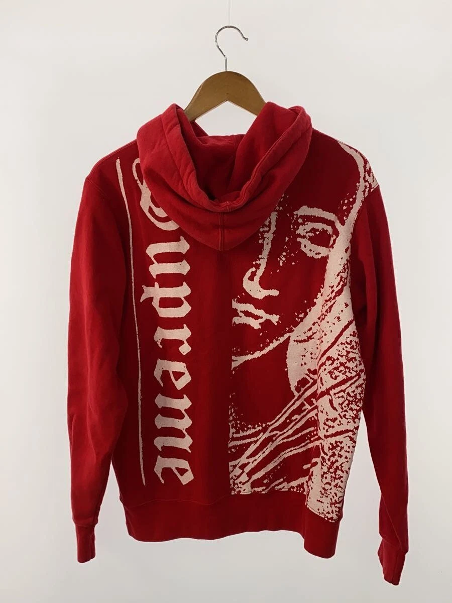 Felpa Supreme con cappuccio S cotone stampa rossa usata