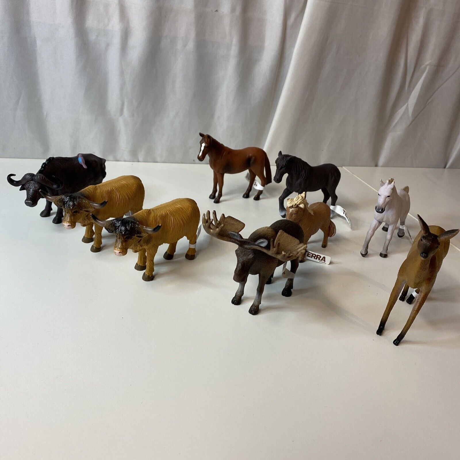 Terra By Battat Lot Of 9 Plastic Farm Animals 3-4” Moose Horse Pony Deer  Cow | eBay