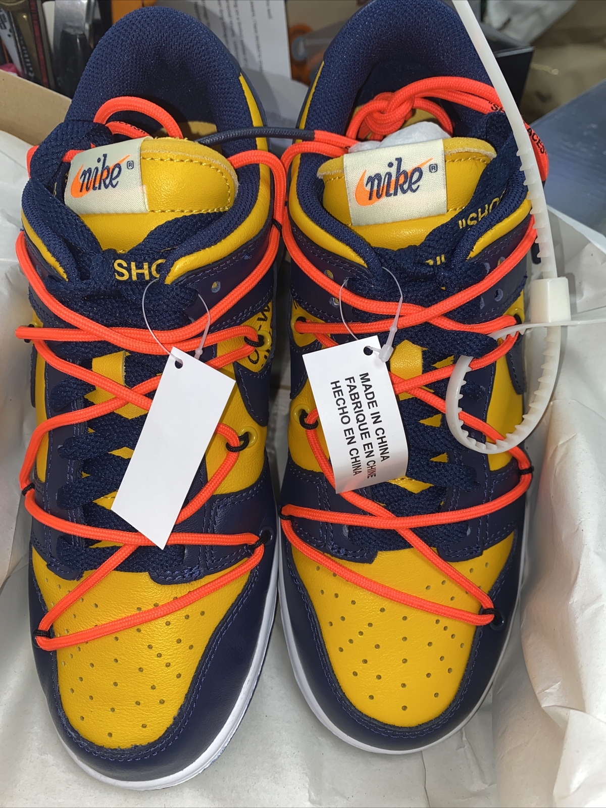 OFF WHITE X NIKE Nuovissime Nike x Off White Dunk Low LTHR blu taglia 7 5 CT0856 700