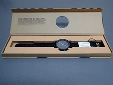 NEW Projects Watches PJT-7701B-BL Hatch 40mm Black Case Black Leather Band Watch