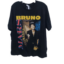 Bruno Mars T-Shirt SZ XL Black 24k Magic World Tour CANVAS BELLA Crew Neck XXIV