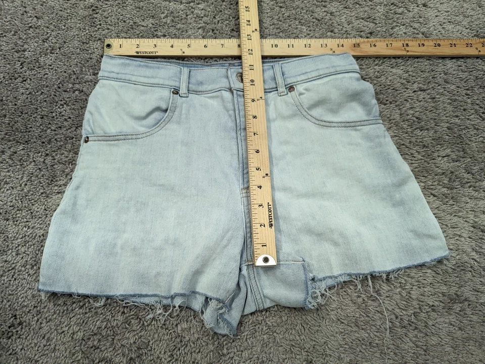 Shorts Express Feminino W:29" Hot Pants Azul Denim Cintura Alta Cortado - Imagem 2 de 4